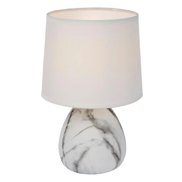 Lucide MARMO - Lampe de table - Ø 16 cm - 1xE14 - Blanc - détail 1